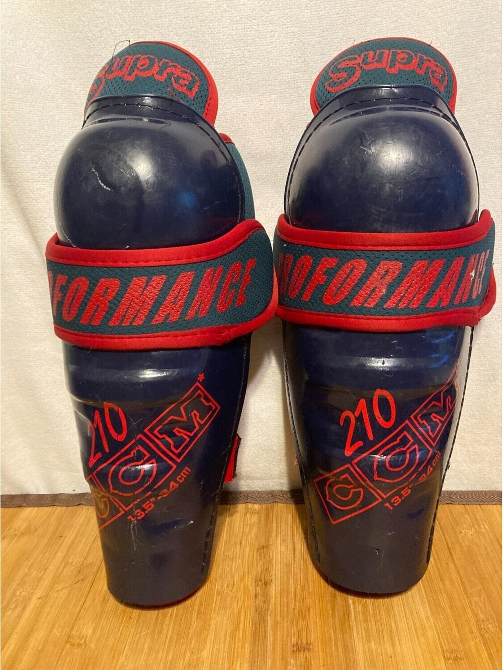 Vintage Ccm Supra Proformance 210 Ice Hockey Shin Guards Pads Size 13.5" 34cm